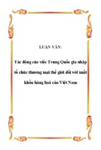 LUẬN VĂN Tác động của việc Trung Quốc gia nhập tổ chức thương mại thế giới đối với xuất khẩu hàng hoá của Việt Nam