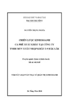 Chiến lược kinh doanh cà phê xuất khẩu tại công ty TNHH MTV xuất nhập khẩu 2 - 9 Đắk Lắk