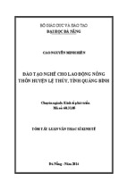 Đào tạo nghề cho lao động nông thôn huyện Lệ Thủy, tỉnh Quảng Bình