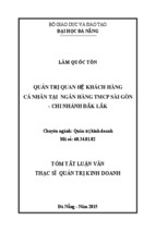 Quản trị quan hệ khách hàng cá nhân tại ngân hàng TMCP Sài Gòn , chi nhánh Đăk LĂk