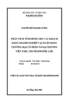 Phân tích tình hình cho vay khách hàng doanh nghiệp tại ngân hàng TMCP ngoại thương Việt Nam, chi nhánh Đăk lăk