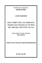 Hoàn thiện công tác kiểm soát thanh toán vốn đầu tư NSNN qua kho bạc nhà nước Gia Lai