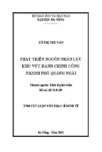 Phát triển nguồn nhân lực khu vực hành chính công Thành Phố Quảng Ngãi