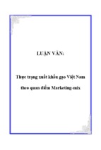 Thực trạng xuất khẩu gạo Việt Nam theo quan điểm Marketing-mix