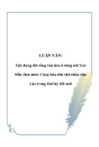 Xây dựng đời sống văn hóa ở vùng núi Xay Sổm Bun nước Cộng hòa dân chủ nhân dân Lào trong thời kỳ đổi mới