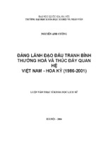 Đảng lãnh đạo đấu tranh bình thường hoá và thúc đẩy quan hệ Việt Nam - Hoa Kỳ (1986-2001)