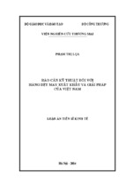 Luận án tiến sĩ kinh tế Rào cản kỹ thuật đối với hàng dệt may xuất khẩu và giải pháp của Việt Nam