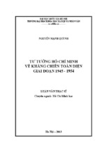 Tư tưởng Hồ Chí Minh về kháng chiến toàn diện giai đoạn 1945 - 1954