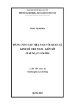 Đảng Cộng sản Việt Nam với quan hệ kinh tế Việt Nam – Liên Xô giai đoạn 1976-1991