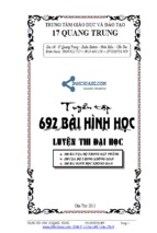 Tuyển tập 692 bài tập hình học luyện thi đại học cực hay