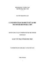 Các biện pháp sử dụng tranh để tổ chức dạy học phần sinh thái học sinh học 12 THPT Luận văn Thạc sỹ Sinh học