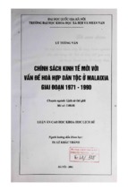 Chính sách kinh tế mới với vấn đề hoà hợp dân tộc ở Malaixia giai đoạn 1971-1990