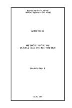 Hệ thống thông tin quản lý giáo dục bậc tiểu học  Luận văn ThS. Công nghệ thông tin