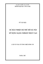 Dự báo nhiệt độ Thủ đô Hà Nội sử dụng mạng nơron nhân tạo