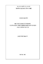 Học bán giám sát SVM-KNN và ứng dụng thử nghiệm phân lớp văn bản giao thông vận tải