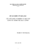 đề tài nghiên cứu khoa học câu hỏi trắc nghiệm và bài tập kinh tế chính trị mác-lênin