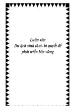 Luận văn du lịch sinh thái- bí quyết để phát triển bền vững