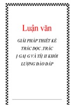 Giải pháp thiết kế trắc dọc ,trắc ngang và tính khối lượng đào đắp