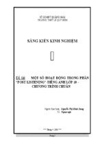 Một số hoạt động trong phần “post-listening” tiếng anh lớp 10- chương trình chuẩn 