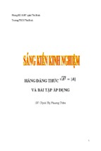 Skkn hằng đẳng thức √(a^2 )=avà bài tập áp dụng