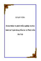 Hoàn thiện và phát triển nghiệp vụ bảo lãnh tại ngân hàng đầu tư và phát triển hà nội.