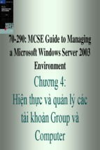 Hiện thực và quản lý các tài khoản group và computer