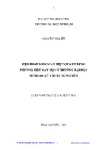 Luận văn thạc sĩ biện pháp nâng cao hiệu quả sử dụng phương tiện dạy học ở trường đại học sư phạm kỹ thuật hưng yên - nguyễn thị liễu