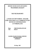 A study on vietnamese-english code-switching as a communication device in coversations at workplaces