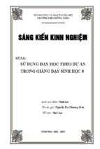 Sử dụng dạy học theo dự án trong giảng dạy môn sinh học 8