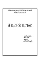 Kế hoạch các hoạt động