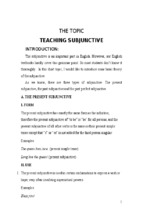 The topic teaching subjunctive