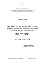 đánh giá kết quả phục hồi chức năng vận động của bệnh nhân tai biến mạch máu não tại bệnh viện điều dưỡng-phcn tỉnh thái nguyên.