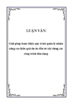 Giải pháp hoàn thiện quy trình quản lý nhằm nâng cao hiệu quả dự án đầu tư xây dựng các công trình dân dụng