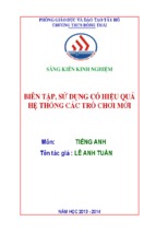 Biên tập, sử dụng có hiệu quả hệ thống các trò chơi mới”