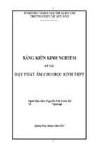 Giúp học sinh thpt học  phát âm tốt” hay “ dạy phát âm cho học sinh