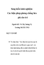 Các biện pháp phòng chống béo phì cho trẻ