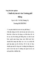 Chuẩn bị cho trẻ vào trường phổ thông