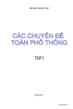 Các chuyên đề toán phổ thông tập 1