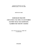 đánh giá sự thay đổi chất lượng cuộc sống của người bệnh sau phẫu thuật thay khớp háng tại bệnh viện việt đức năm 2014