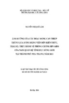 ảnh hưởng của các hoạt động can thiệp thông qua đồng đẳng viên đến kiến thức, thái độ, thực hành về phòng chống hivaids của nam quan hệ tình dục đồng giới tại thành phố nha trang, năm 2013