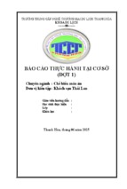 Báo cáo thực hành tại cơ sở đợt 1 chuyên ngành chế biến món ăn tại khách sạn thái llan