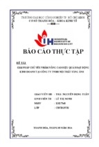 Giải pháo chủ yếu nhằm nâng cao hiệu quả hoạt động kinh doanh tại công ty tnhh nội thất tăng ảnh