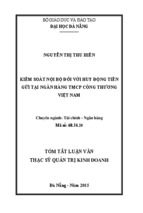 Kiểm soát nội bộ với huy động tiền gửi tại ngân hàng tmcp công thương việt nam