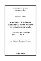 Nghiên cứu các giải pháp giảm suất cắt đường dây 110kv do quá điện áp khí quyển