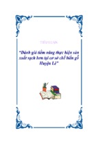 đánh giá tiềm năng thực hiện sản xuất sạch hơn tại cơ sở chế biến gỗ huyện lê, luận văn tốt nghiệp đại học, thạc sĩ, đồ án,tiểu luận tốt nghiệp