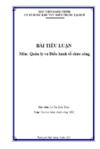 Bài tiểu luận môn quản lý và điều hành tổ chức công