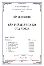 Bản kế hoạch pr sản phẩm lumia 920 của nokia