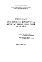 ứng dụng của 40 nguyên lý sáng tạo trong công nghệ phần mềm