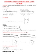 Chuyên đề giải, biện luận phương trình  bậc hai ôn thi vào 10