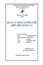 Quản lý phân xưởng chế biến sợi thuốc lá